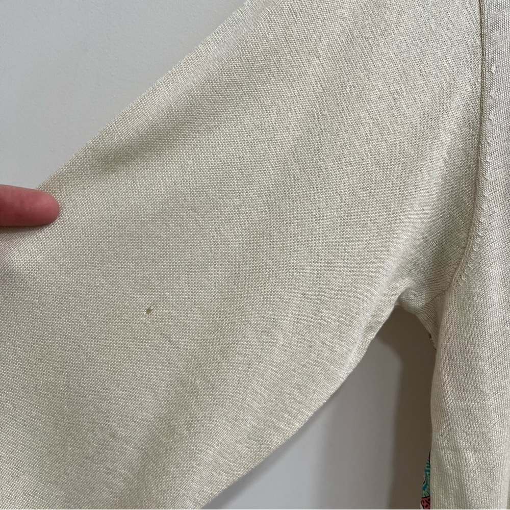 Johnny Was Boho Elodie Scarf Front Lightweight Pullover Top Silk Cashmere Large - Picture 15 of 15